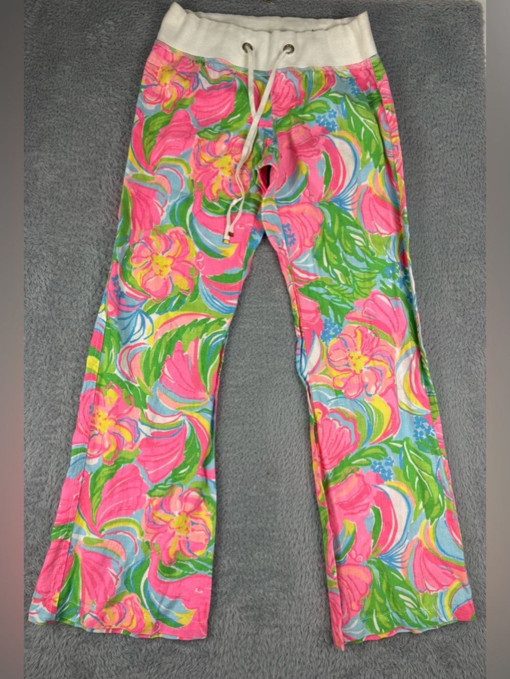 Lilly Pulitzer Beach Palazzo Pants So a Peeling Linen Women’s Medium Wide Leg